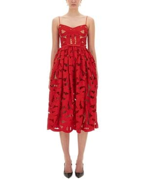 Self-Portrait Embroidered Midi Dress