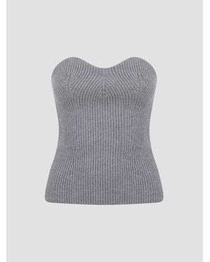 Jil Sander Strapless Knit Top - Gray