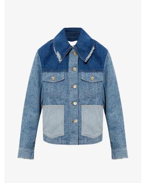 Ganni Denim Jacket With Front Pockets - Blue