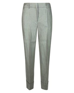 Incotex Mini Linen Dritto Risvolto Pants For - Green