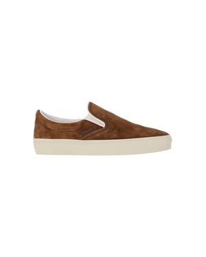 Tom Ford Calf Leather Sneakers - Brown