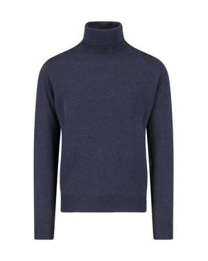 John Smedley Merino Wool Turtleneck Sweater - Blue