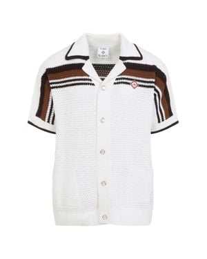 CASABLANCA Crochet Short Sleeve Shirt - White