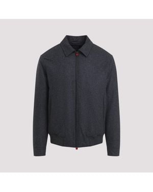 Kiton Dark Bomber Jacket - Blue