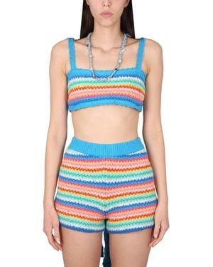 Alanui Over The Knitted Bra - Blue