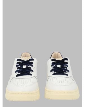 Autry Cow Leather & Velvet Sneakers For - Blue