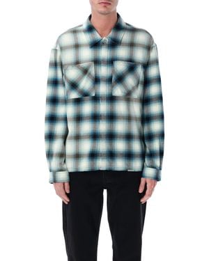 Represent Sun-Bleached Cotton Flannel Shirt - Blue