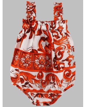 Dolce & Gabbana Baby Girls 100% Cotton Paint-Style Jumpsuit - Red