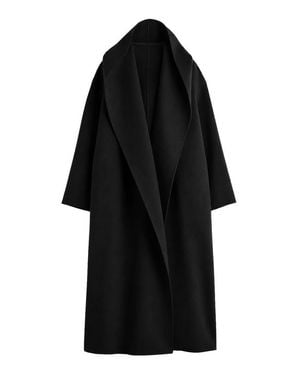 TOTEME Wool Belted Hoodie Jacket - Black