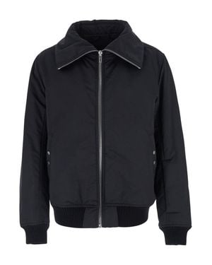 Rick Owens Oversized High-Collar Tech Fabric Zip Jacket For - Blue