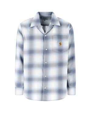 Carhartt Plaid Long Sleeve Button-Up Shirt - Blue