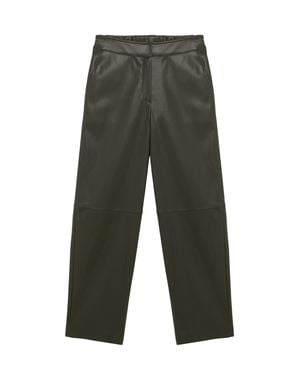 Alpha Studio High-Waist Faux Leather Pants - Gray