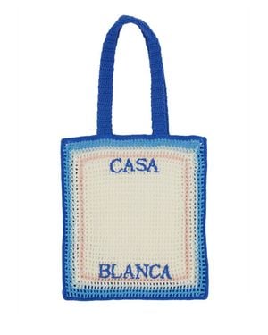 CASABLANCA Crochet Bag Main: Cotton Handbags - Blue