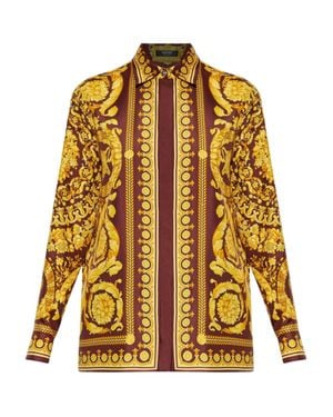 Versace Baroque Silk Shirt - Yellow