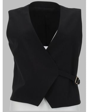 PT Torino Wool Blend Wrap Vest - Black