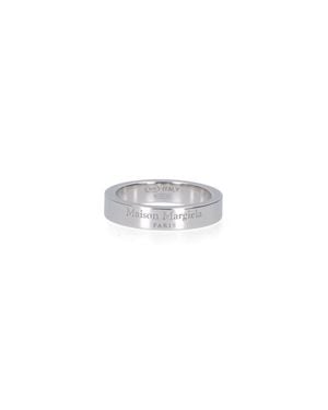 Maison Margiela Sterling Logo Band Ring - White