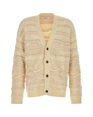 Laneus Jacquard Cardigan For - Natural