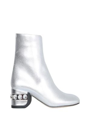 Nicholas Kirkwood Jj Crystal-Embellished Ankle Boots - White
