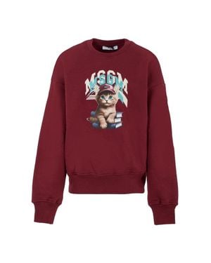 MSGM Mini Logo T-Shirt For Girls - Red