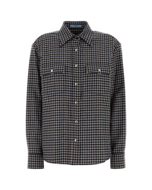 Prada Regular Embroidered Shirt - Black
