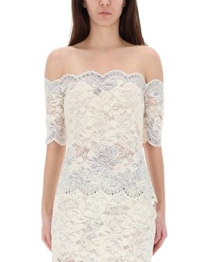 Rabanne Lace Off-Shoulder Top - White