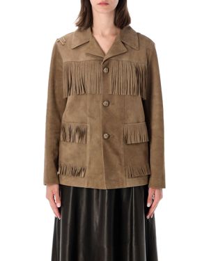 Ralph Lauren Western-Inspired Fringe Leather Jacket For - Brown