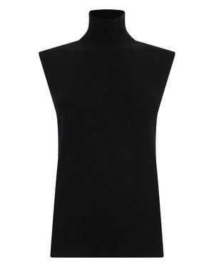 TOTEME Sweater Without Sleeves With High Collar - Black
