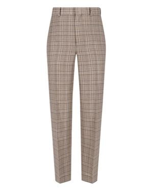 AURALEE Silk-Linen Blend Checkered Pants - Gray