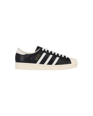 adidas 100% Leather Low-Top Sneakers - Black