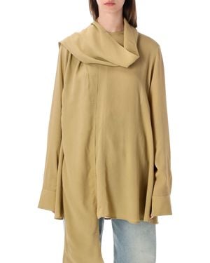 TOTEME Draped Scarf Blouse - Natural