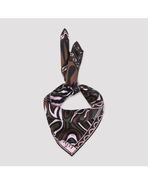 PUCCI Style 90X90 Silk Scarf For - Metallic