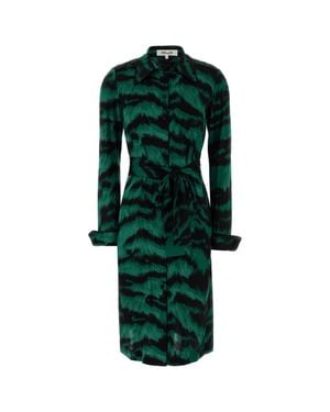Diane von Furstenberg Printed Mini T-Shirt Dress - Green