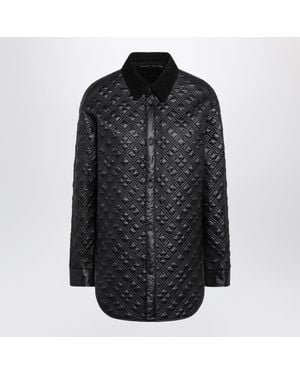 Moncler Padded Overshirt With Corduroy Collar - Black