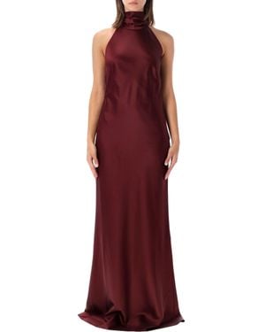 Ralph Lauren Chilton Satin Evening Dress - Red
