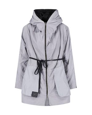 Kimonorain Hooded Belted Rain Jacket - Gray