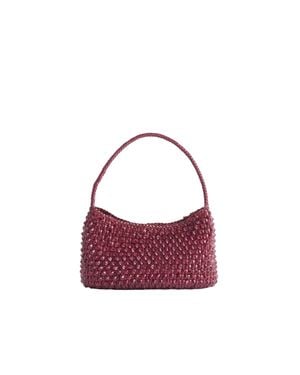 Dragon Diffusion Woven Leather Shoulder Bag - Purple