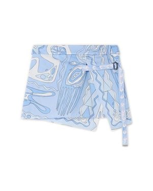 PUCCI Angoli Print Wrap Skirt - Blue
