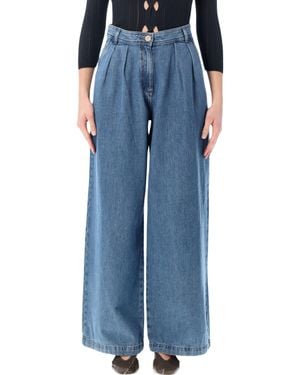 Sessun Sessùn Diegui Pleated Wide-Leg Jeans - Blue