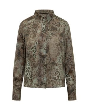 Ba&sh Mini Animal Print Shirt - Green