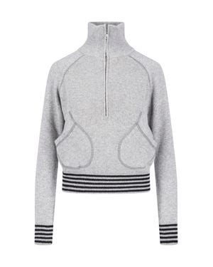 GIMAGUAS Cropped Knit Sweater Jacket - Gray