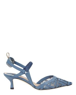 Fendi Narrow Sophisticated Ribbons Sandals With Athletic Touch - Blue