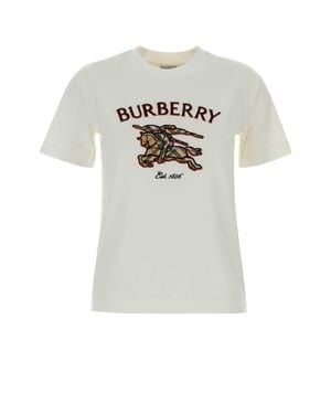 Burberry 100% Cotton T-Shirt - White
