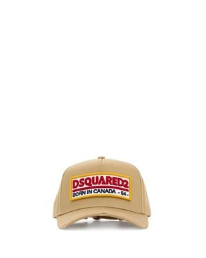 DSquared² Beige Cotton Baseball Cap - Multicolor