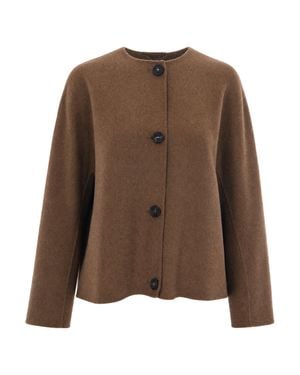Max Mara Button-Front Wool Jacket - Brown