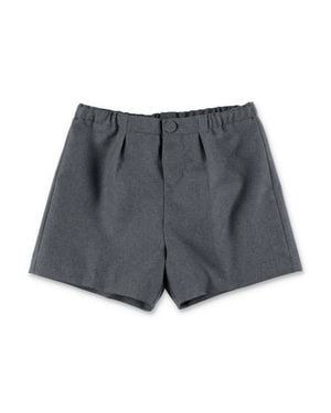 Gucci Elegant Wool Mini Shorts For Boys - Gray