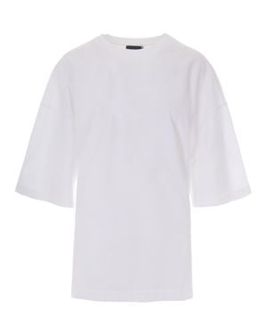 Haikure Relaxed Fit Jersey T-Shirt With Back Slit - White