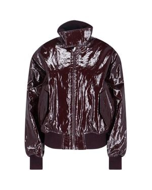 Phoebe Philo Patent Bomber Jacket - Purple