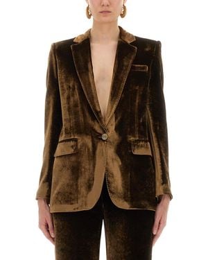 Etro Single-Breasted Jacket With Notched Revers - Brown