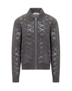 Jil Sander Embroidered Wool Jacket - Gray