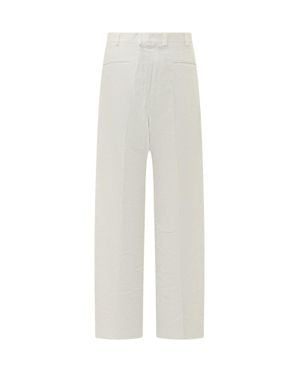 A PAPER KID Painted Pants With Adjustable Straps - White